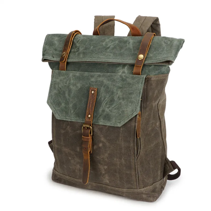 

Nesitu High Quality Waterproof Vintage Canvas Women Men's Backpack 14'' Laptop Women's Man Travel Bags M5191