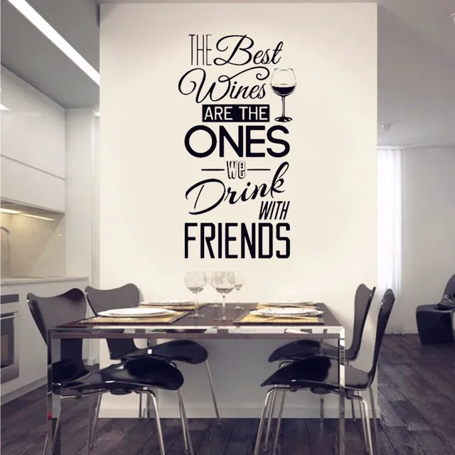 Special Offers Kitchen Wall Decal " The Best Wines...With Friends " Vinyl Wall Sticker Dining Room , Kitchen Wall Art Mural Home Decor X211 Special Offers Kitchen Wall Decal " The Best Wines...With Friends " Vinyl Wall Sticker Dining Room , Kitchen Wall Art Mural Home Decor X211
