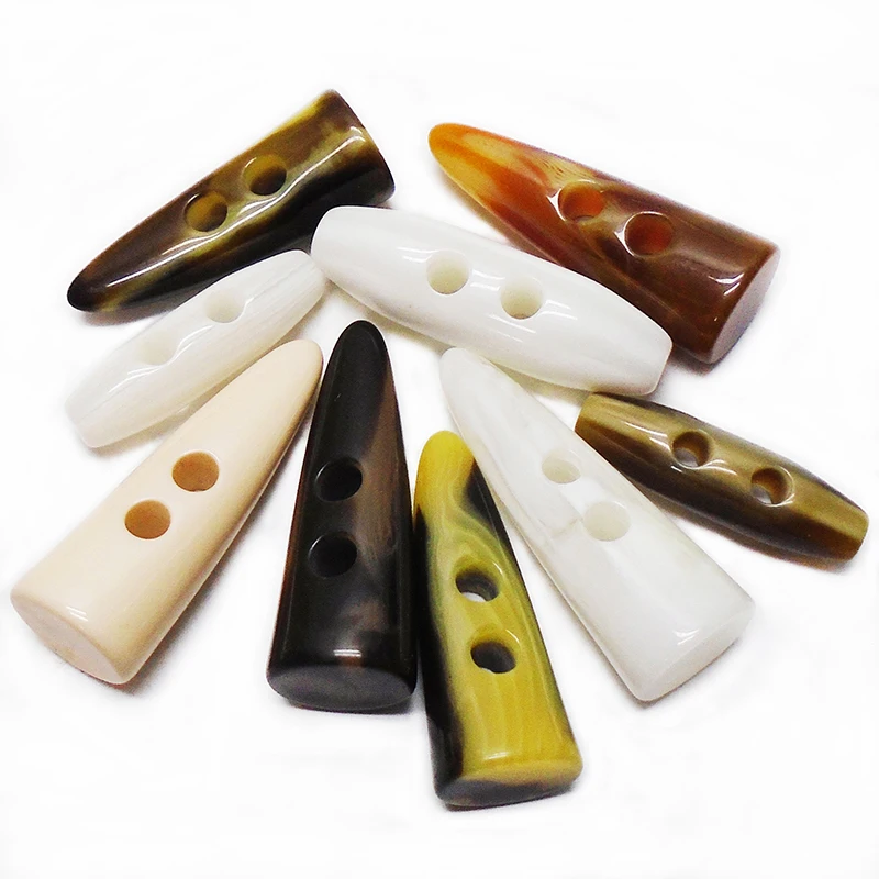 

ZIEENE 10PCs 38mm 46mm 50mm Horn Resin Buttons Sewing DIY Crafts Scrapbooking For Handmade Women Overcoat Bag Button 2 Holes