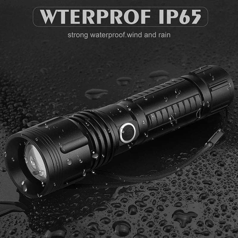 Мощный светодиодный фонарик XHP70/XHP50 5 режимов Светодиодный фонарь с зумом