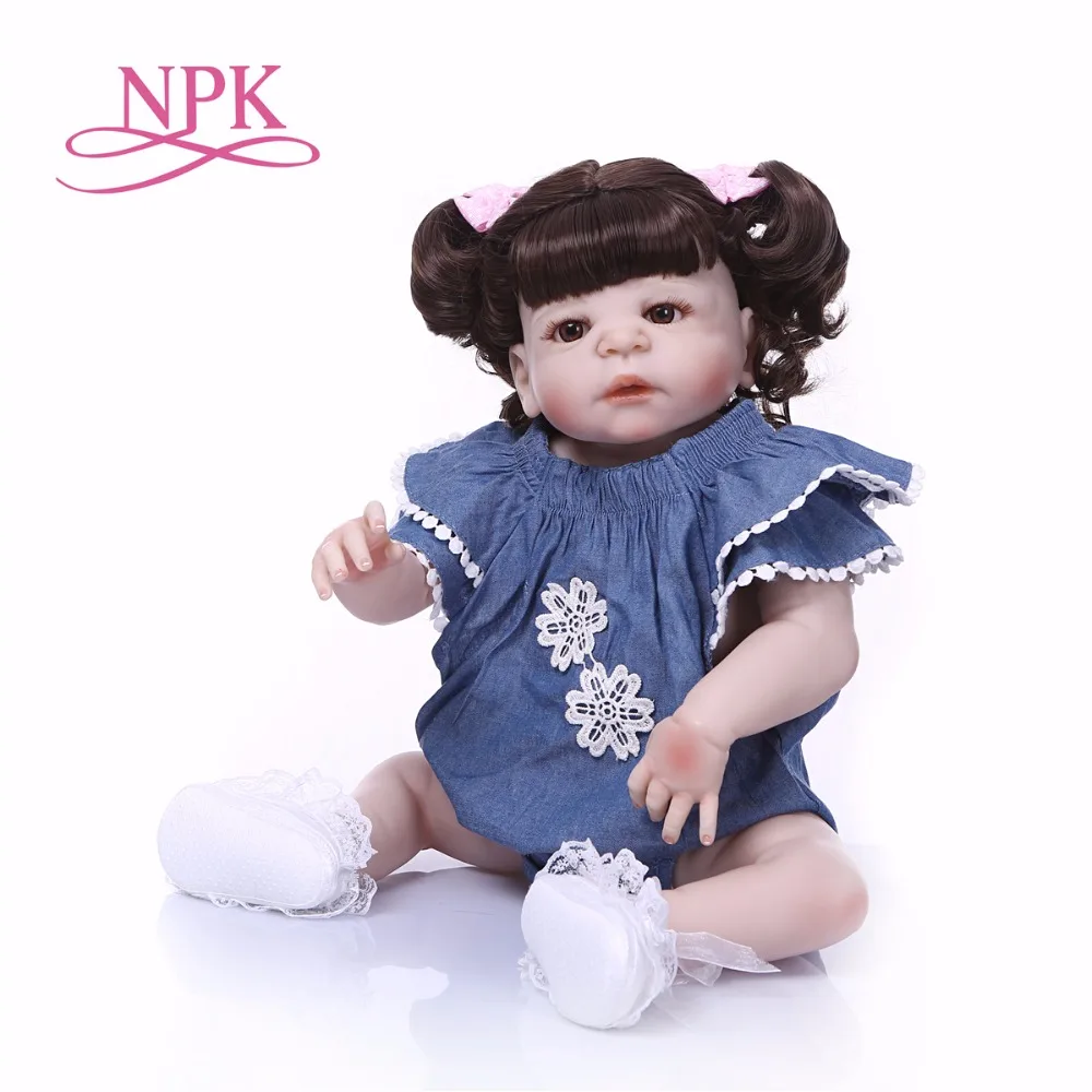 NPK 57 см полный силиконовые кукла ручной работы натуралистичные куклы в виде новорожденных младенцев Девушки Игрушки для детей