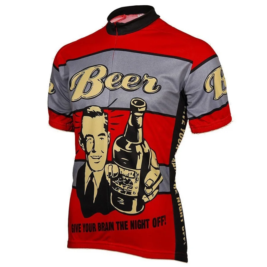 

Men Beer cycling jerseys ropa ciclismo short sleeve Cycling clothing classic Bicycling clothes 10 Style Summer wholesale bike