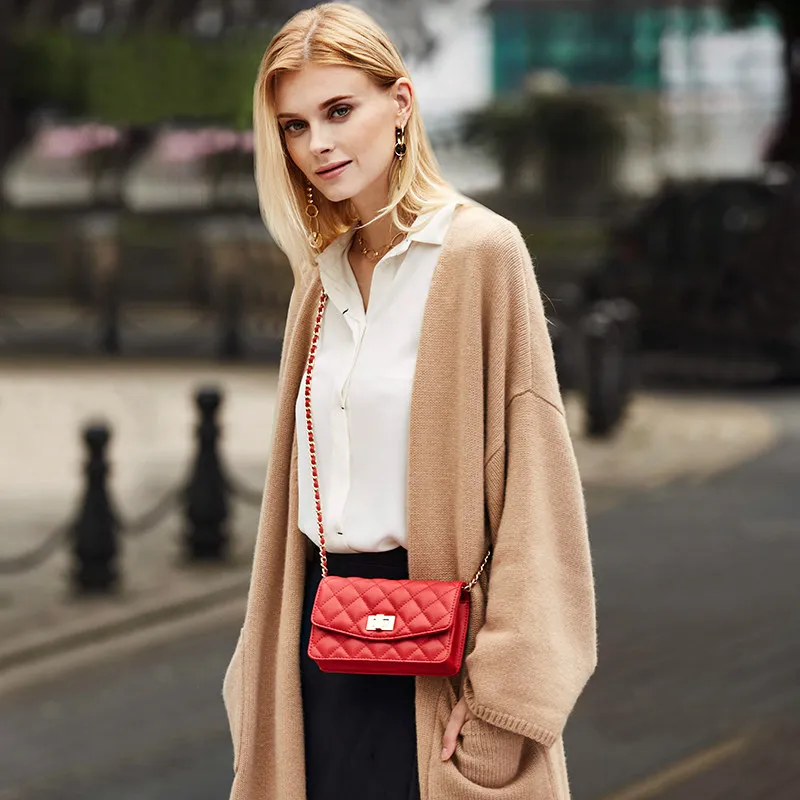 Fashion wave Korean women messenger bags clamshell diamond pattern chain bag interpretation of low-key luxury shoulder bags