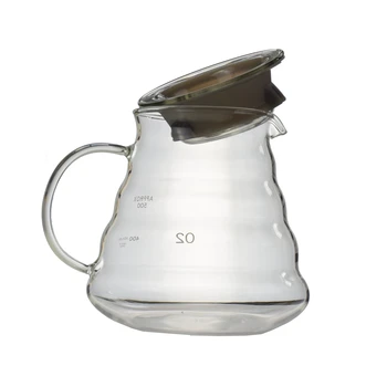 

Heat Resistant Glass V60 Range Server 360/580/780ML Drip Kettle Water Bottle Barista Coffee Jug with Handle Rubber Seal Teapots