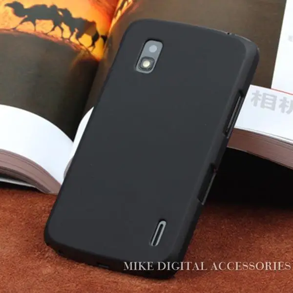 Высококачественный разноцветный роскошный прорезиненный Матовый Жесткий чехол для телефона для LG Google Nexus 4 E960 - Цвет: Black