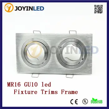 価格 送料無料起毛アルミ Led フィッティングダブルヘッドランプホルダー GU10/MR16 電球ジンバルキット