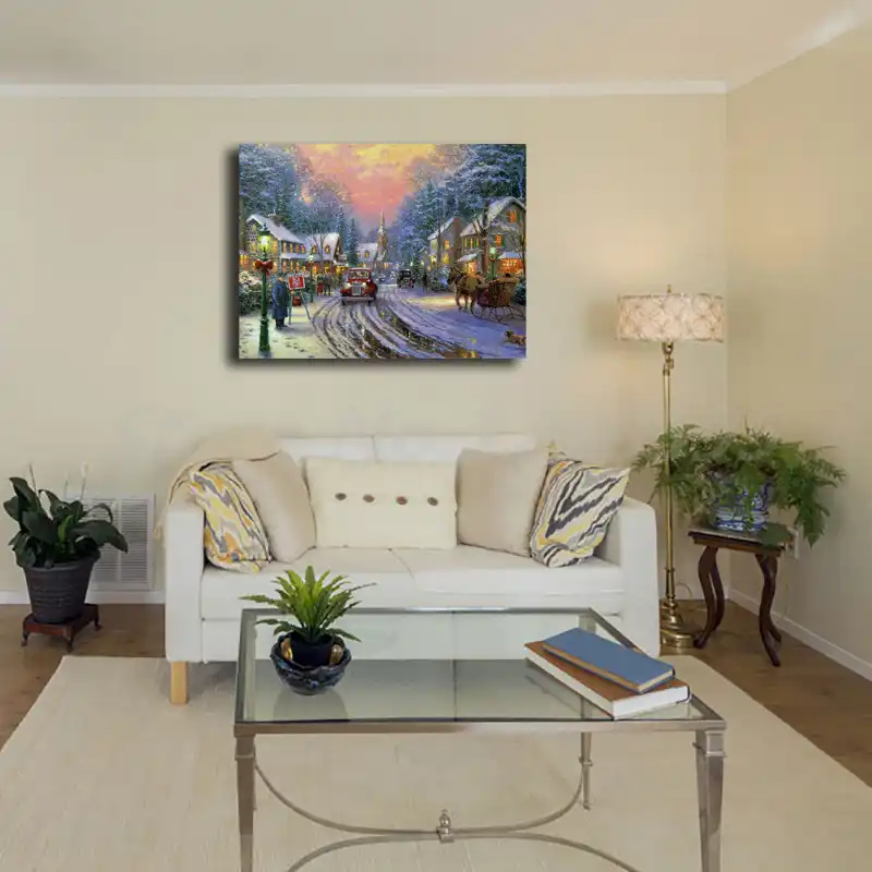 Detail Of Christmas Cottage Viii Thomas Kinkade Canvas Painting Print Living Room Home Decor Modern Wall Art Oil Poster Aliexpress Detail Of Christmas Cottage Viii Thomas
