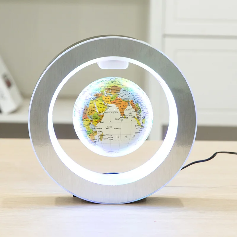 

New Novelty Decoration Magnetic Levitation Floating Globe World Map with LED Light with Electro Magnet and Magnetic Field Sensor