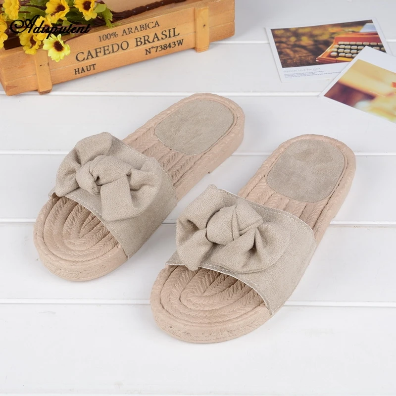 

Adisputent Womne Comfy Flat Slippers Women Slipper Indoor Outdoor Linen Flops Beach Shoes Non-Slip Footwear