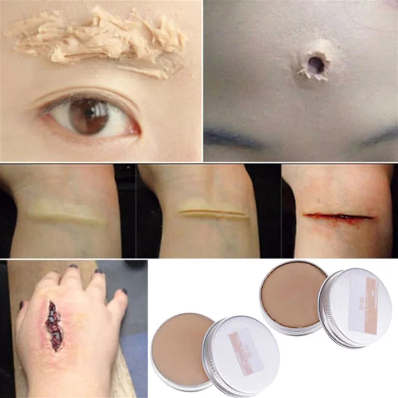 Facial makeup concealer Hot Halloween Fancy Dress Fake Scar Wound Skin