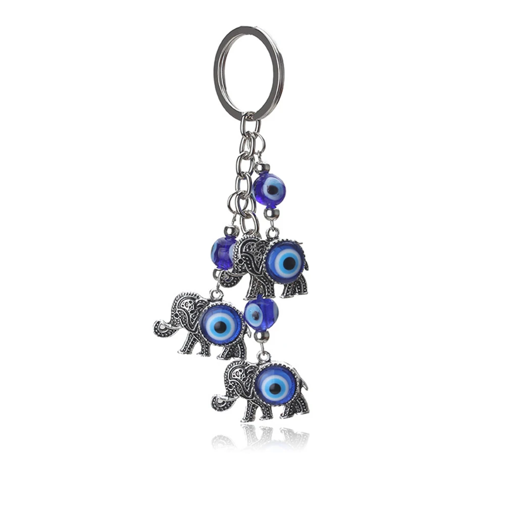 

1 PC Turkey Blue Eyes keychain Lucky Elephant Pendant Keyring Evil Eye Keychain Bag Pendant Car Key Ring Chain Accessories