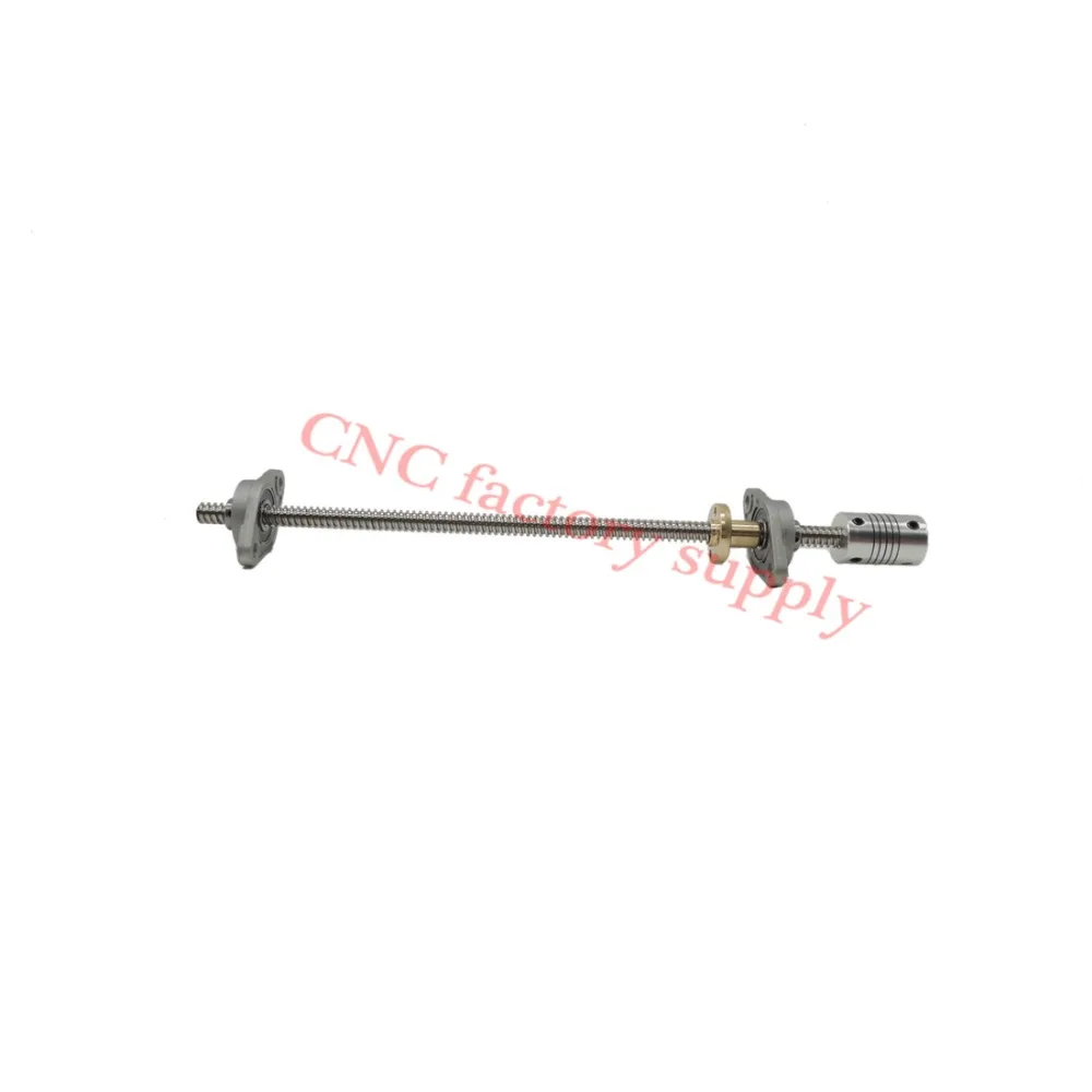 

3D Printer T8-750 Stainless Steel Lead Screw Set with KFL08 With Shaft Coupling Dia 8MM Pitch 2mm Lead 4mm Length 750mm