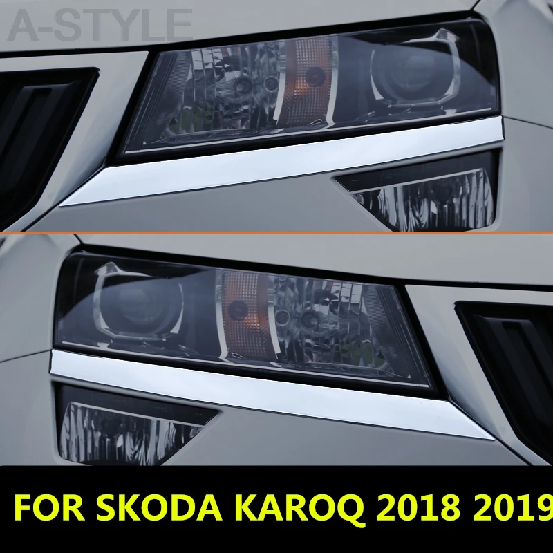 Для SKODA KAROQ 2018 2019 аксессуары для передней фары бровей|Хромирование| |
