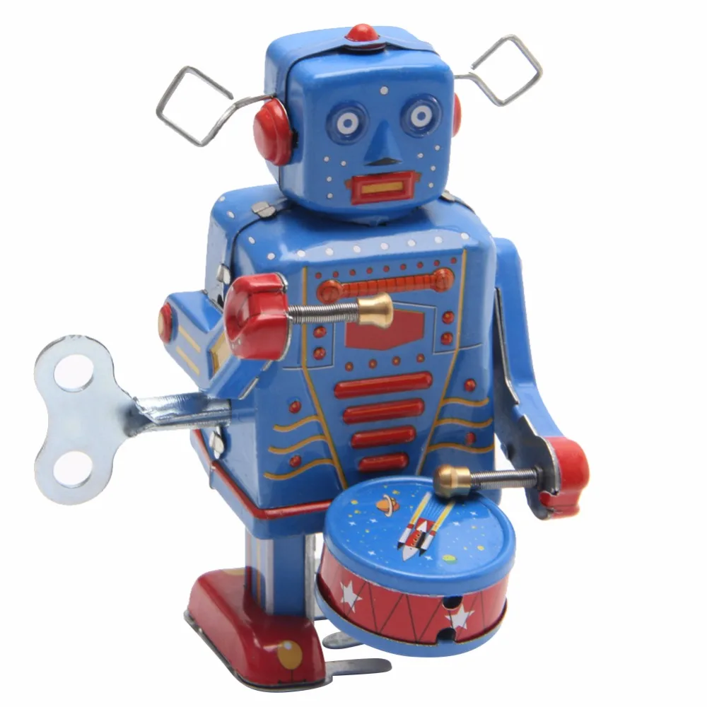 Rétro horloge liquidation métal marche Robot jouet Vintage à collectionner enfants cadeau