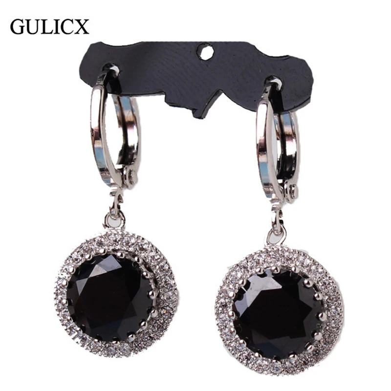 Círculo Geométrico Plata Pendientes Colgantes de gota de larga mujer joyas Sr