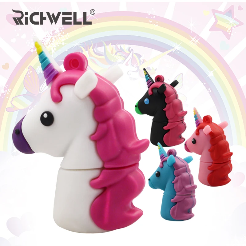 

Colorful Unicorn USB Flash Drive 32GB 64GB Pendrive 16GB 8GB Waterproof Pen Drive USB 2.0 USB Stick Memory Stick USB Flash