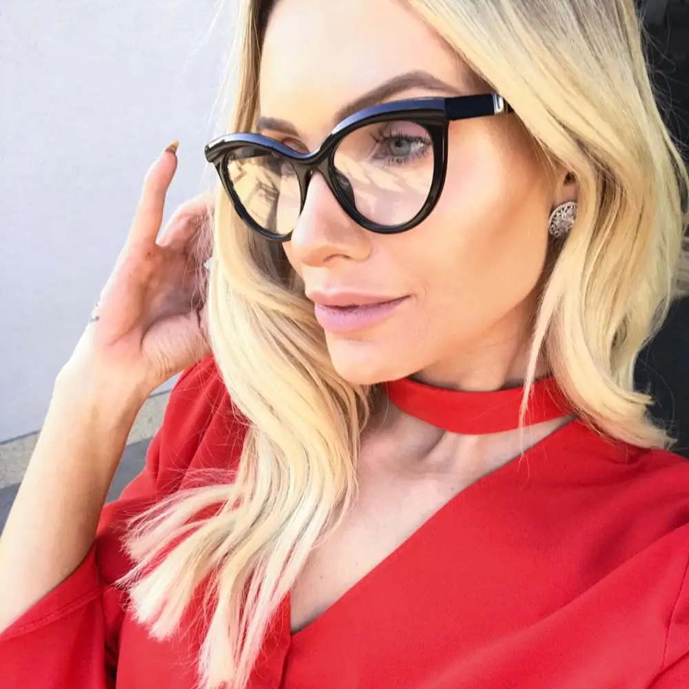 Women Brand Unique Stereoscopic Eyeglasses Frame Female Cat Eye Leopard Glasses Frame Clear Lens Oculos
