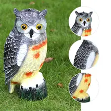 Пластиковая Имитация животных Совы головы встряхнуть украшения сада пугало садовые статуи газон парк стенд миниатюры