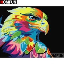 HOMFUN Алмазная картина "цветной Орел" вышивка крестом на заказ фото алмаз, вышивка квадратными круглыми настенный Декор для дома A10577