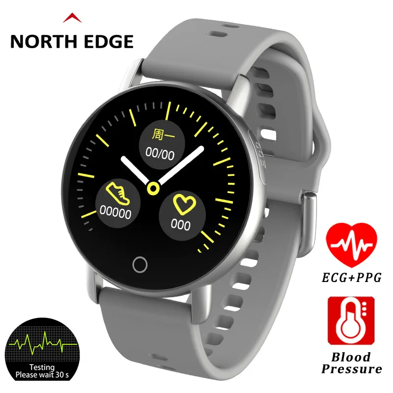 

North Edge Smart Watch ECG+PPG Heart Rate Sleep Monitor Blood Pressure Fitness Tracker IP67 Waterproof Color Screen Sport Band