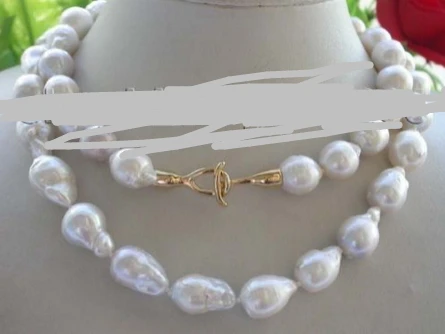 

FREE SHIPPING>>>@@ > N1539 34" Genuine Natural 20mm White Reborn Keshi Pearl Necklace