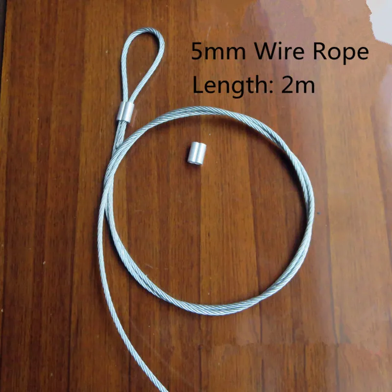 

Stainless steel wire rope alambre cable for Fasten Fixed the Trap length 200CM Diameter 5mm with 2 Wire Rope Aluminum Sleeves