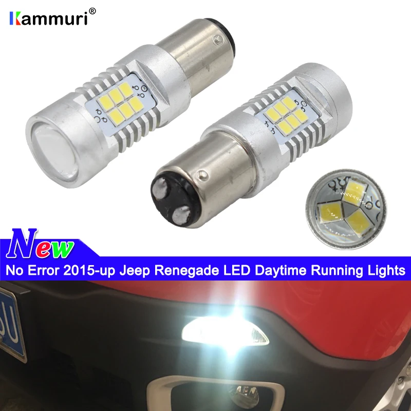 

6000K White P21 5W LED No Error 1157 BAY15D P21/5W LED Bulbs for 2015 2016 2017 Jeep Renegade Day Light DRL Daytime running ligh