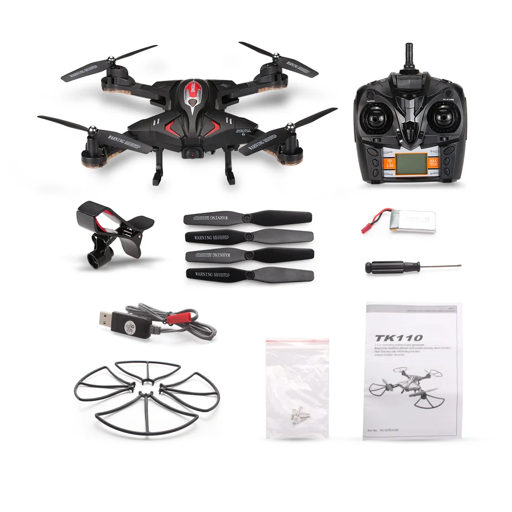 

TK110HW Wifi FPV 0.3MP Camera Foldable App Control RC Quadcopter With Flight Plan Route Altitude Hold Function Drone RTF