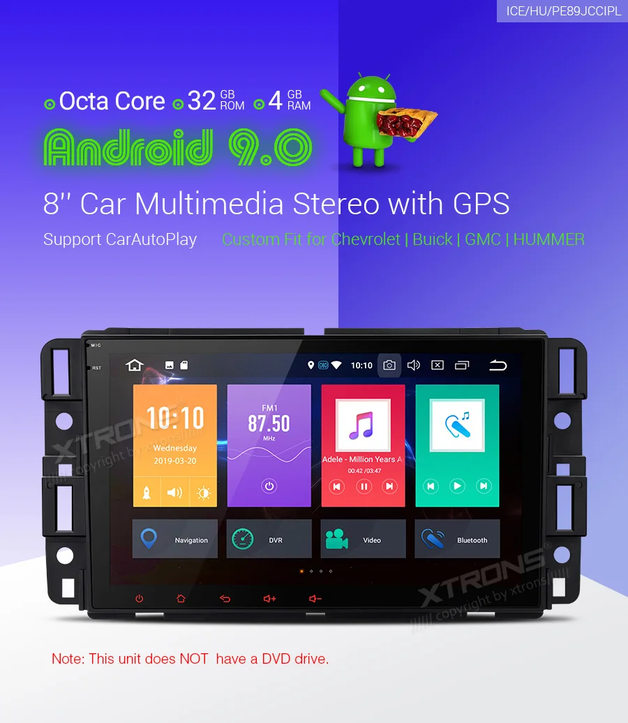 Excellent XTRONS 8" Android 9.0 Octa Core Car Stereo Radio Player GPS No DVD For CHEVROLET For BUICK For GMC For HUMMER 0 Excellent XTRONS 8" Android 9.0 Octa Core Car Stereo Radio Player GPS No DVD For CHEVROLET For BUICK For GMC For HUMMER 0
