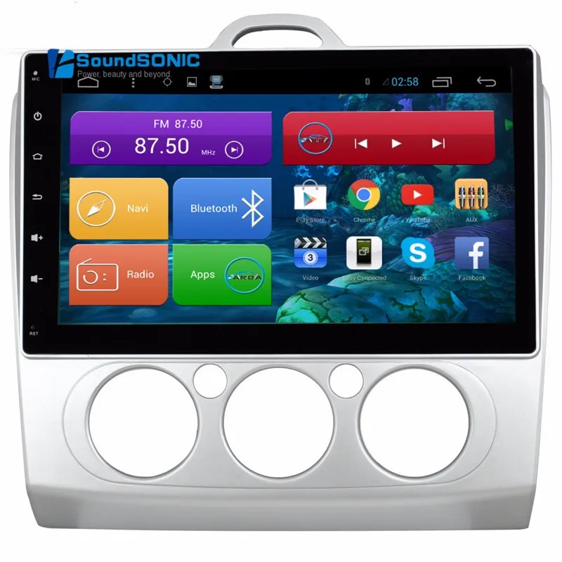 Perfect 10.2Inch Full Touch Screen Android 6.0 Car DVD GPS Special for Ford for Focus 2004-2007 with Manual AC Wifi 1024*600 HD Screen 3