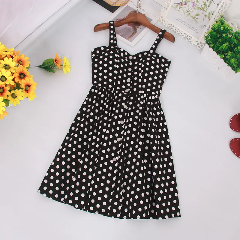 

Boho 2019 dot Print Vintage Spaghetti Strap Summer Mini Short Dress Party Polka Dot Casual Women Beach Holiday Retro Vestiods