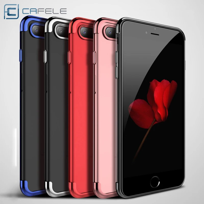 

cafele For iphone 8 plus cover phone case Color Semi Electroplating TPU Soft Protective Housing Back Cover For iPhone 7 plus