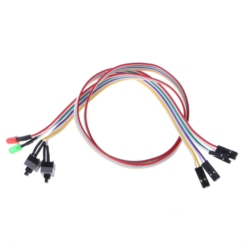 

PC Case Red Green LED Lamp ATX Power Supply Reset HDD Switch Lead 20"