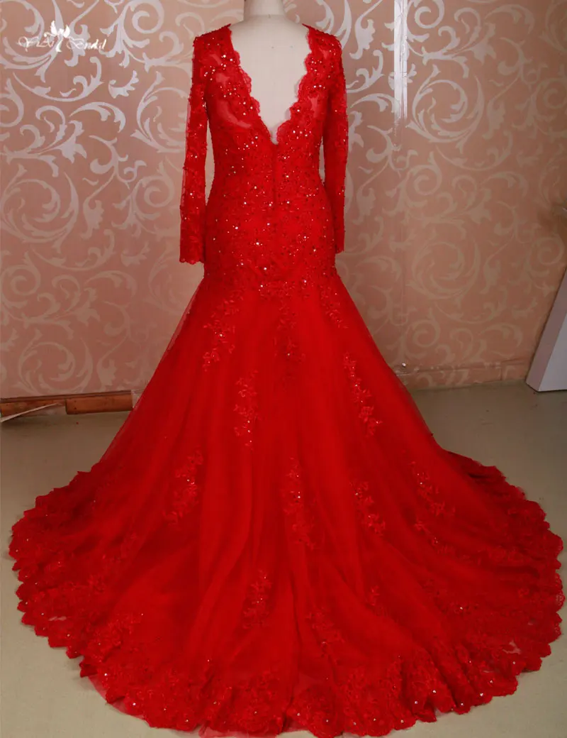 Rsw775 Long Sleeves Beaded Mermaid Muslim Beautiful Red Wedding Rsw775 Long Sleeves Beaded Mermaid Muslim Beautiful Red Wedding Dresses For In From Weddings Events On Aliexpress Alibaba Group