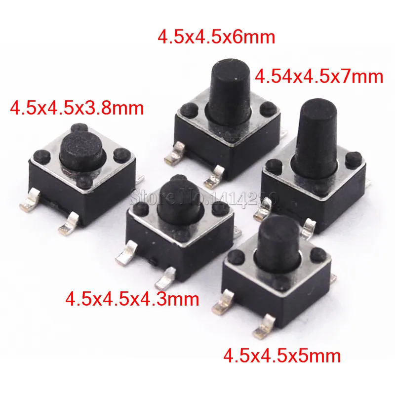 6mm x 6mm x 4mm Momentary 4 Pin Micro switch push button New ....... 