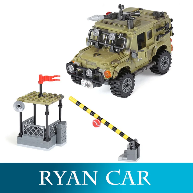 

XB06012 Assemble Legoed Military Army Jeep Building Blocks 497Pcs Plastic Building Blocks Compatible Legoing Bouquets Toys