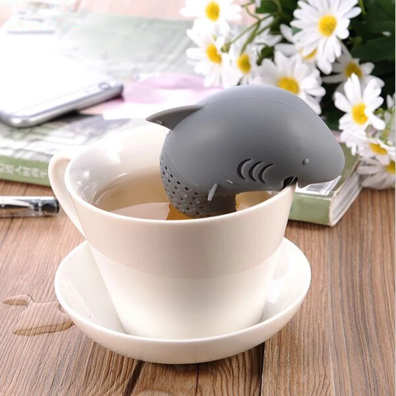 

1 Pc Shark Shape Tea Infuser Mug Food Grade Silicone Tea Bags Leaves Diffuser Resuable Coffee Tea Strainer Filter Accessories