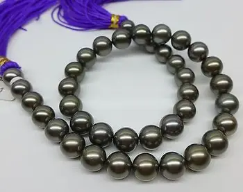 

HUGE 18"13-16MM NATURAL SOUTH SEA GENUINE BLACK ROUND PEARL NECKLACE