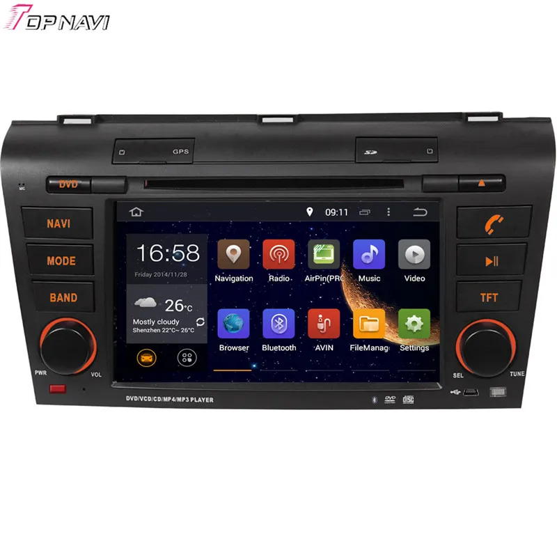 

Topnavi 7'' Quad Core Android 6.0 Car DVD Play for MAZDA 3 2004 2005 2006 2007 2008 2009 Autoradio GPS Navigation Audio Stereo