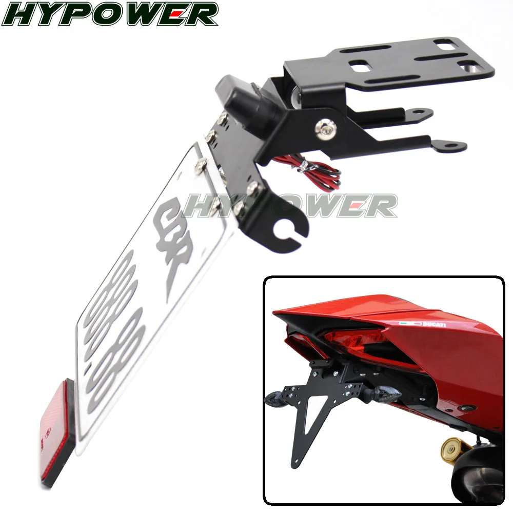 Motorcycle Tail Tidy Fender Eliminator License Plate Holder LED Light