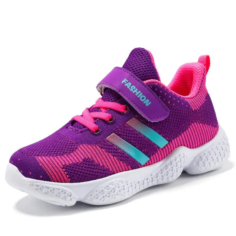 

Kids Shoes For Girls Children Casual Sneakers Girl Air Mesh Breathable Soft Rubber Running Sports Shoe Red Purple 4-10-14 Years