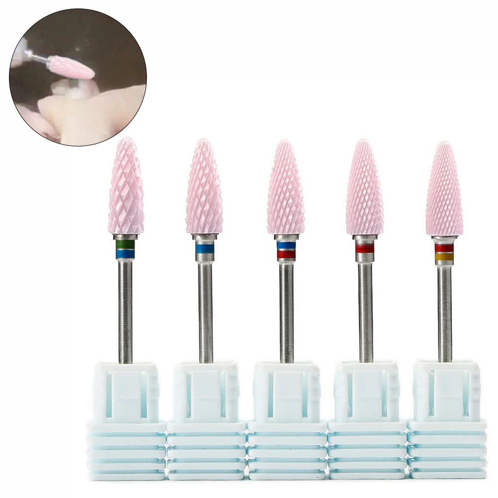 

3/32'' Ceramic Cutter for Manicure Pink Nail Drill Bits Electric Apparatus for Manicure Machine Accessoires Nail Art Tools Bits