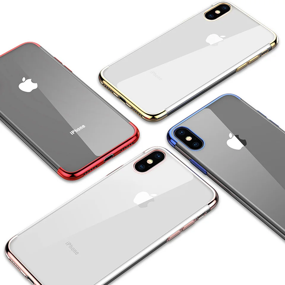 Роскошный ультра тонкий блестящий чехол для iphone X SE 5 5S 6 6s 7 8 Plus XS MAX XR силиконовая