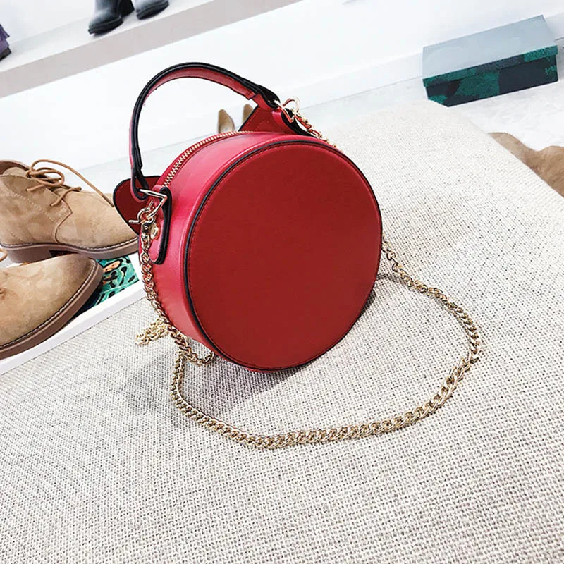 Women Patchwork Handbag Female Leather Roll Circular Bag Famous Crossbody Shoulder Bags Animal Chains Fashion Tote Sac SS7316 (4)