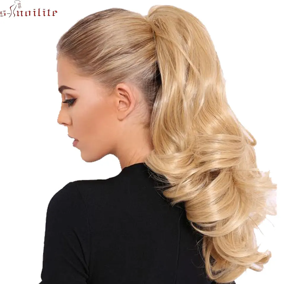 С noilite 24 &quotдлинные волнистые хвост шиньоны поддельные прически клип в