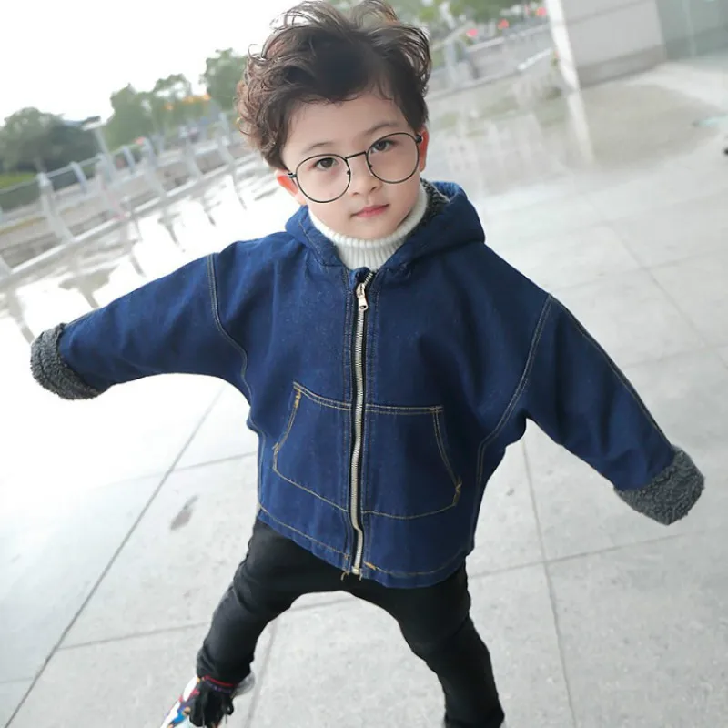 

Baby Boy Denim Jacket Leisure Coat Children Kids Jeans Boys Girls Warm Jeans Jackets Kids Denim Jacket Hooded Coats