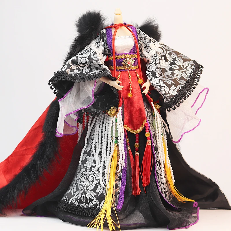 Китайский древний костюм ручной работы, кукольная одежда династии Тан, Женская кукольная одежда для 30 см, Bjd 1/6, куклы, аксессуары, игрушки для девочек