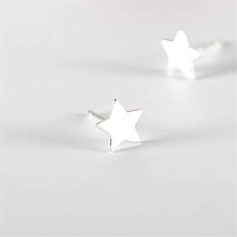 

Flyleaf 925 Sterling Silver Star Personality Matte Stud Earrings Earrings For Women Prevent Allergy Fashion Jewelry