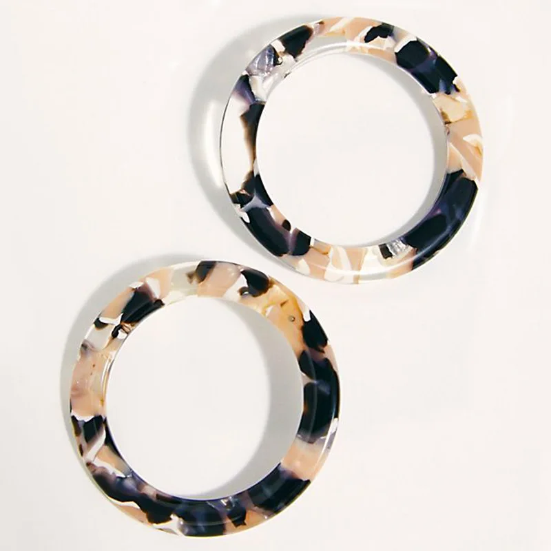

2019 Bohemian Earrings New Acrylic Big Circle Earrings Fashion Geometric Temperament Earrings Alloy Acetate Sheet Studs Female