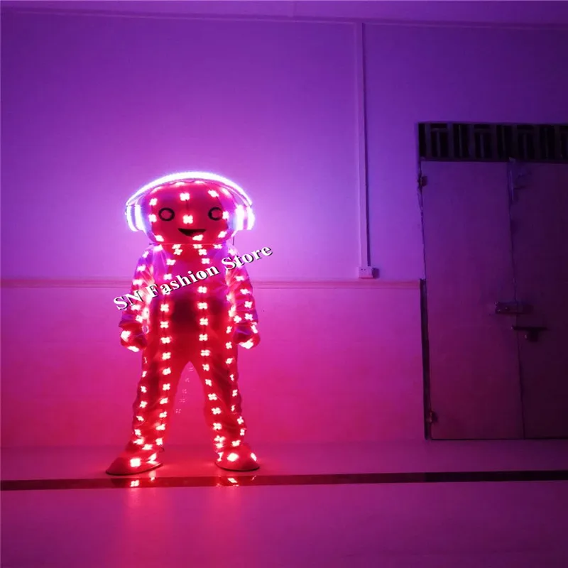DX004 Colorful LED Luminous costumes ballroom dance RGB light doll